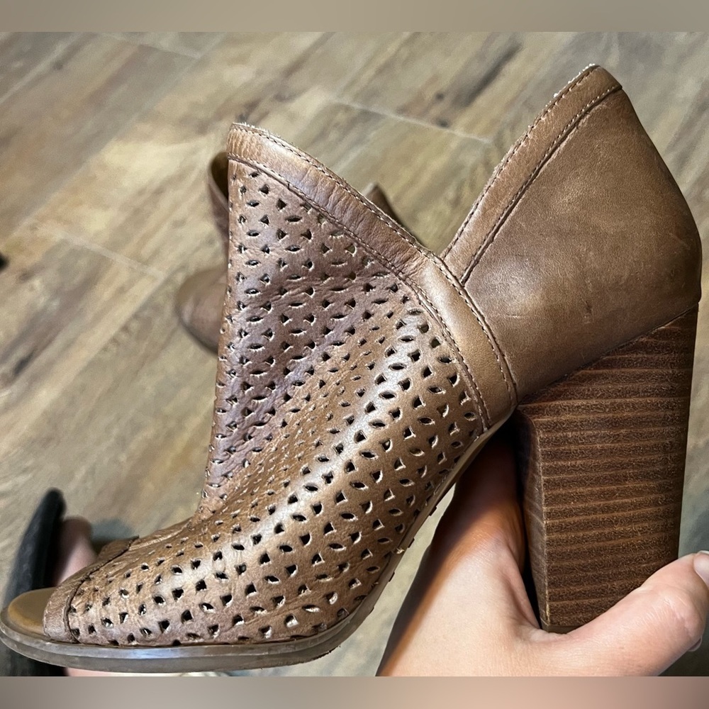 CLEAR-OUT Lucky Brand Lively Tan Perforated Booties - Picture 5 of 9